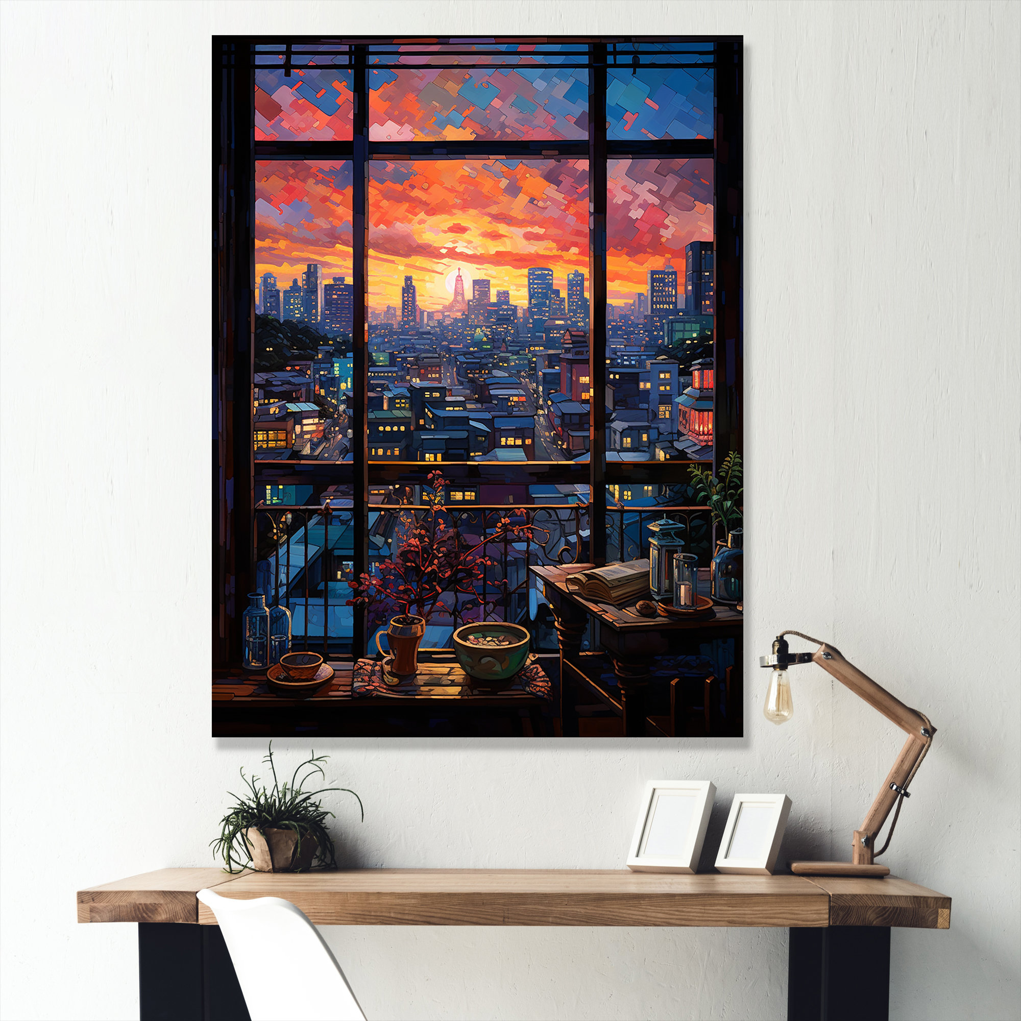 Japan Window Night Red Barrel Studio® Night In Tokyo Window View II - Japan Wall Art | Wayfair