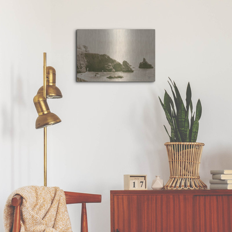 «Highland Dunes», «Passing Through Cove Sepia» par Nathan Larson, art mural en métal, H 12 po x l 16 po