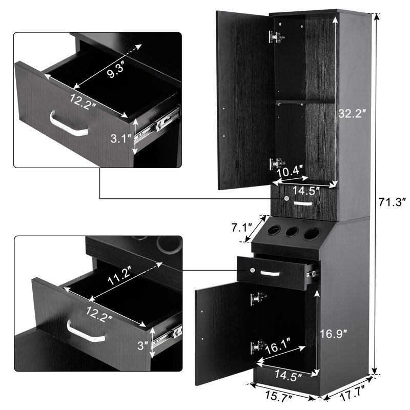 Freestanding Storage Cabinet with Tool Holder