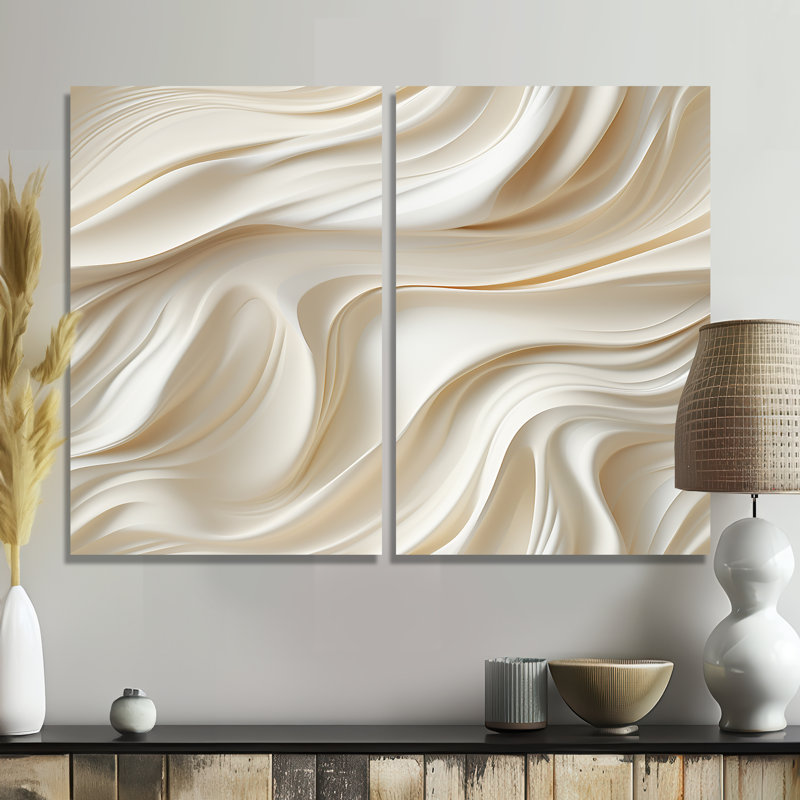 Sculptural Elegance - Abstract Large Wall Art, Wrapped Canvas, Does Not Apply, 36" H x 48" W