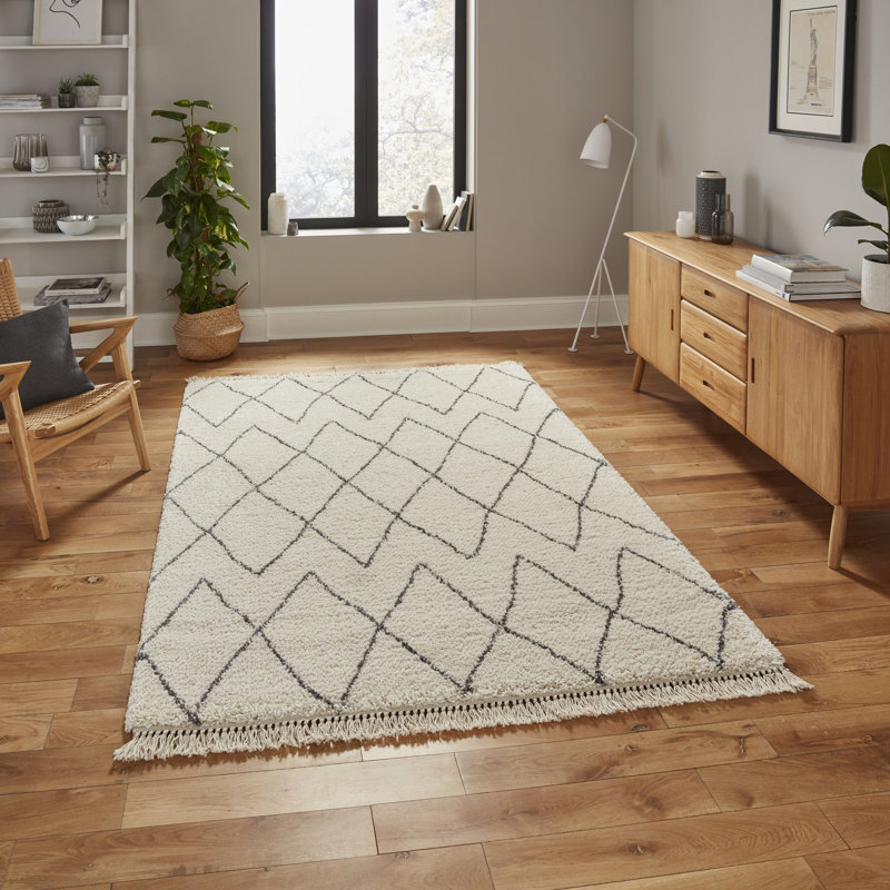Pechler area rug Machine Woven Rectangle Cream/Grey