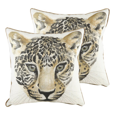 Safari Leopard Square Throw Cushion