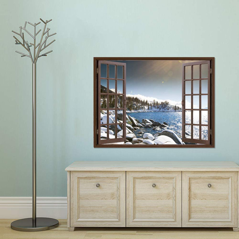 Window Brown Scenery Peel & Stick Border, 24" W x 32" L