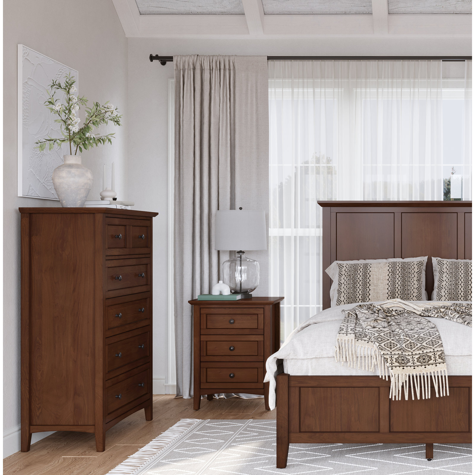 Renee 40" Mahogany Dresser, Dark Mocha