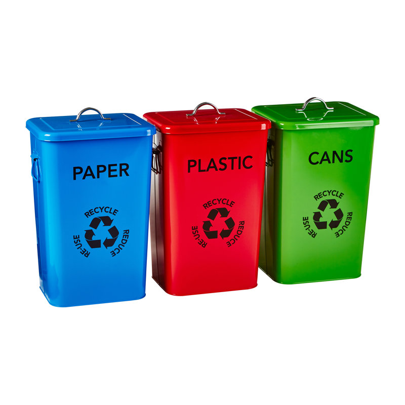 Steel Manual Lift Recycling Bin - 26L