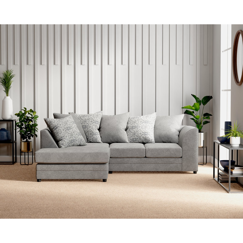 Ellaria Missy 3 Seater Corner Sofa , Grey, Left Hand Facing