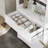 Kitchen storage cabinets with shelves, drawers, and doors; microwave trolley with storage space; freestanding floor-standing sideboard with microwave compartment; bookshelf; home display cabinet, white.