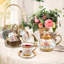 Service à thé en céramique émaillée British Vintage Rose, théière 23,6 oz, tasses 6,8 oz