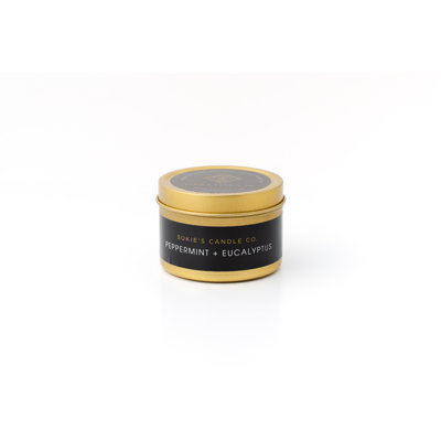 Bougie de voyage parfumée à la menthe poivrée et eucalyptus