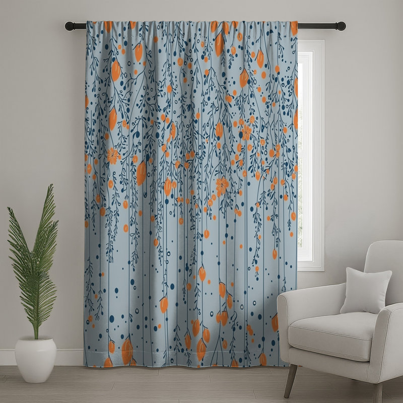 Rideaux floraux, voilages et voilages à motif floral - 1 panneau, 50 po x 92 po - 1 panneau, Transparent