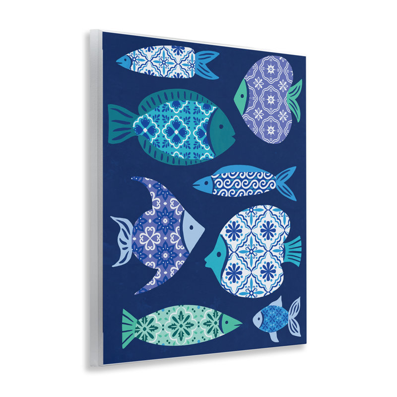  Mediterranean Tiles Fish Wall Plaque Art by Deborah Curiel