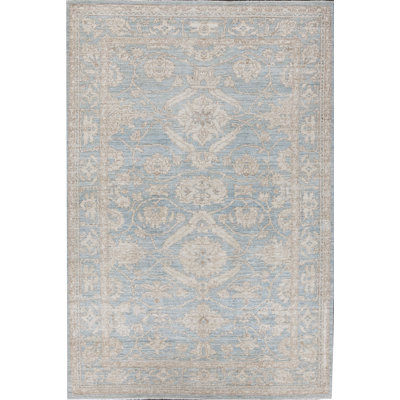 Hand-Knotted High-Quality Light Blue Area Rug