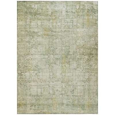 Machine Washable Indoor/Outdoor Xhevrie Beige Rug