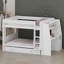 Lit superposé multifonctionnel avec poste de travail, tablettes de rangement et lit gigogne escamotable
