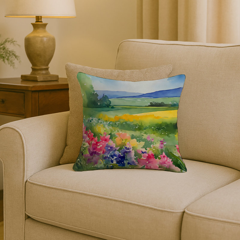 Coussin décoratif aquarelle Massachusetts, Carré 18 po