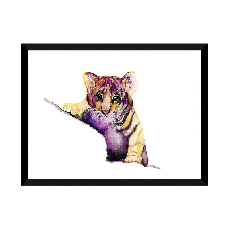 Art little tiger, Papier avec cadre noir, H 16 po x l 24 po x P 1 po