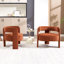 Fauteuil d'appoint pour le salon, fauteuil simple en velours et fauteuil Mid-Century moderne avec pieds en bois pour la lecture dans la chambre à coucher-1084683368
