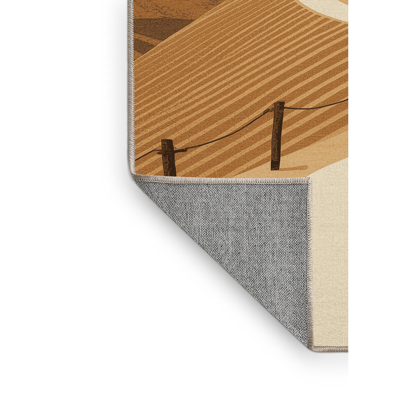 Tapis rayé beige lavable à la machine Rayan, 4 x 6