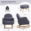 Chaise berçante rembourrée avec repose-pieds Teddy-1783857051