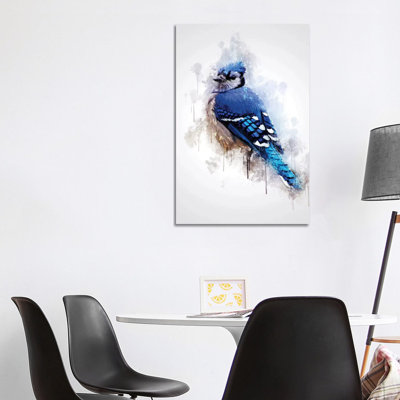 Blue Jay Bird by Cornel Vlad - Wrapped Canvas Painting