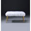 Banc Bagley II en fausse fourrure blanche et finition dorée