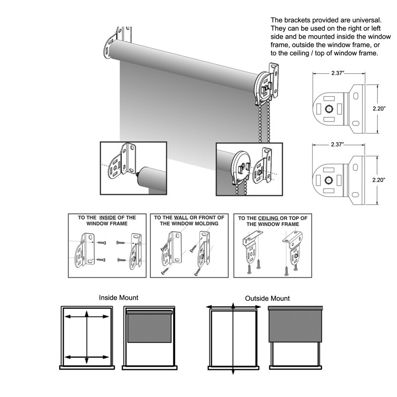 Blackout Roller Shade, 48", 35"