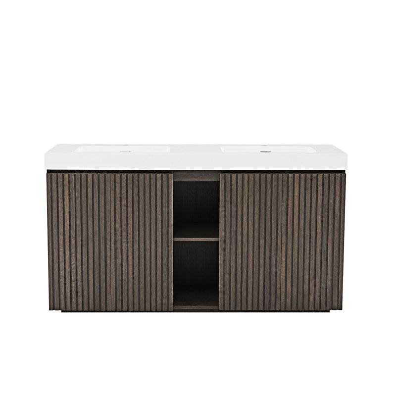 Meuble-lavabo autoportant avec lavabo, Blanc