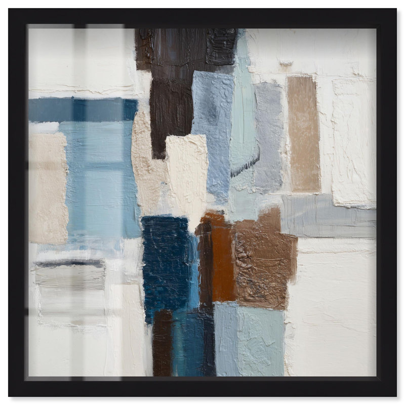 Cool Tones II Shadowbox Print Office Wall Decor by Art Remedy, Black Frame, 30 x 30, 31"H x 31"W, Black Frame