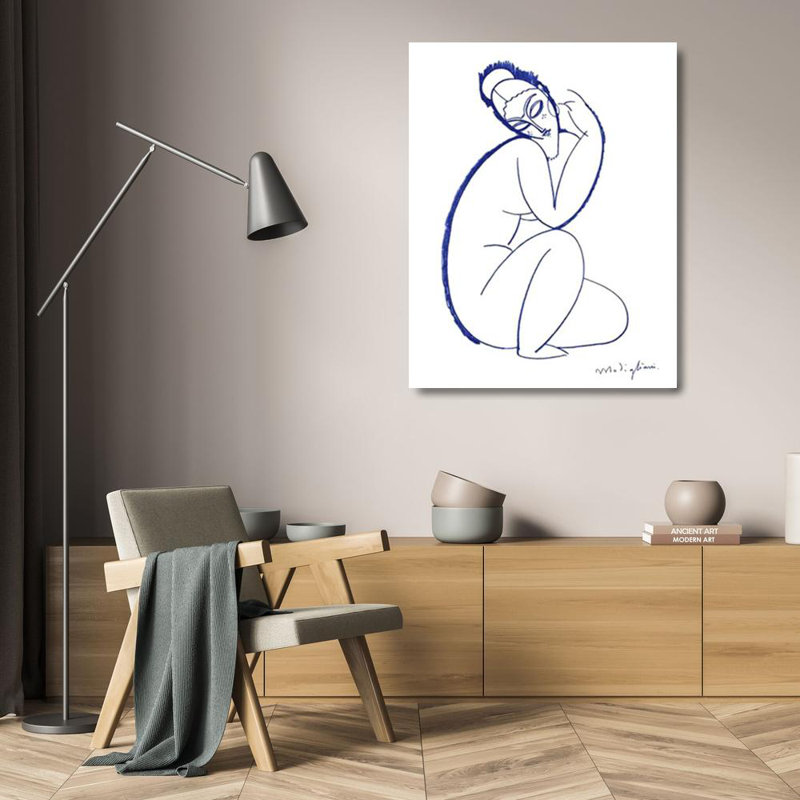 Nude Seated on Left Leg, 24" H x 19" W