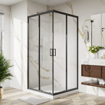 36 in. D x 36 in. W x 72 in. H Shower Enclosure, Corner Sliding Shower Door with 1/5 in. Clear Tempered Glass,Aluminum Frame