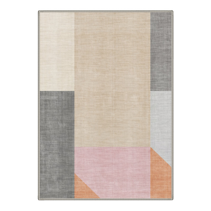 Washable Geometric Indoor Rug, Rectangle 8' x 10'