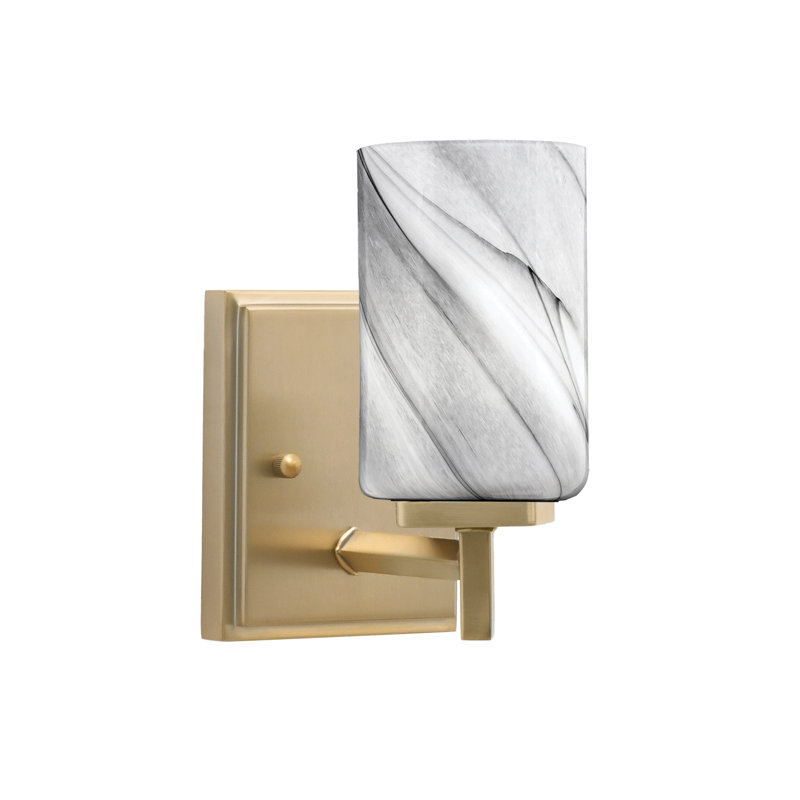 Applique murale Fausley avec verre tourbillon onyx de 4 po, Laiton New Age