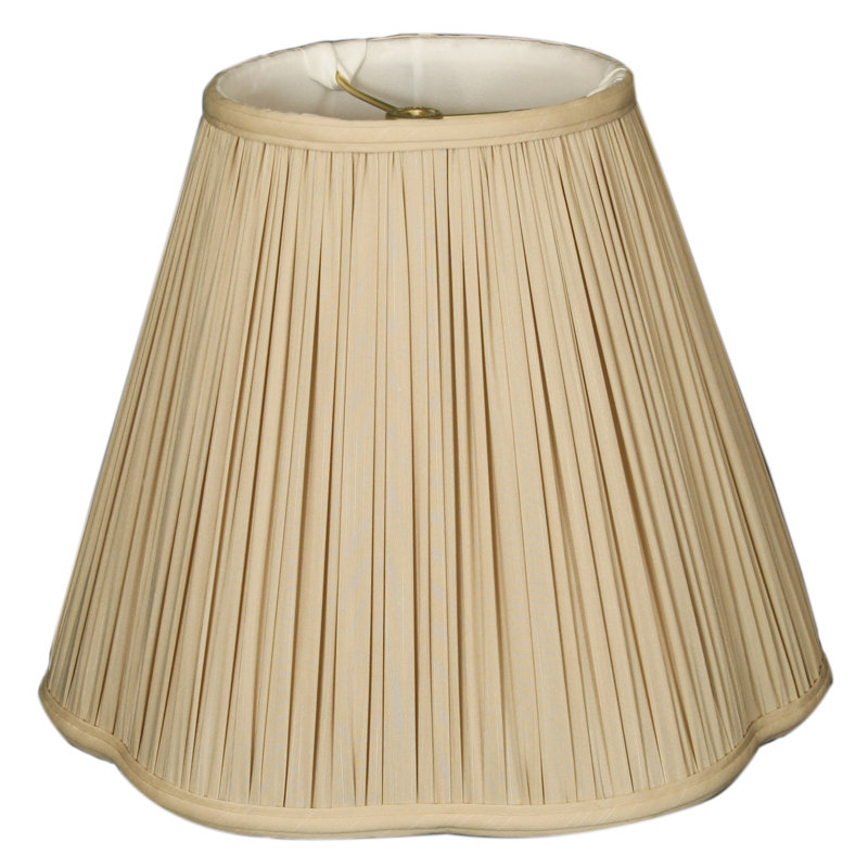 Abat-jour empire en soie/chantoung (araignée), Beige, H 11,5 po x l 14 po x P 14 po