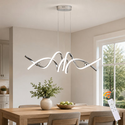 2 - Light Kitchen Island Linear Led Pendant