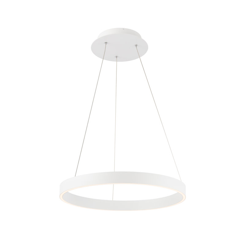 Sirius Unique Drum Dimmable LED Pendant, 1.625" H x 18.125" W x 18.125" D, White