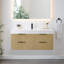 Livia 48" Wall-mounted Single Bathroom Vanity with White Artificial Drop-in Sink without Mirror