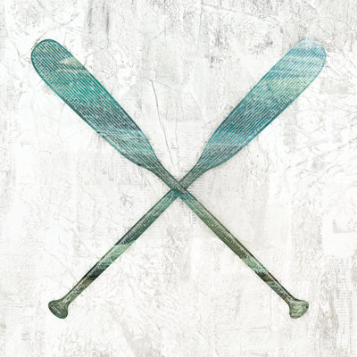 Blue Rustic Paddles - Wrapped Canvas Print