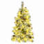 Arbre de Noël enneigé pré-éclairé avec pommes de pin-91515266