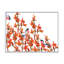 Volée de bouvreuils sur branches orange - Peinture sur toile-59706497-59780094