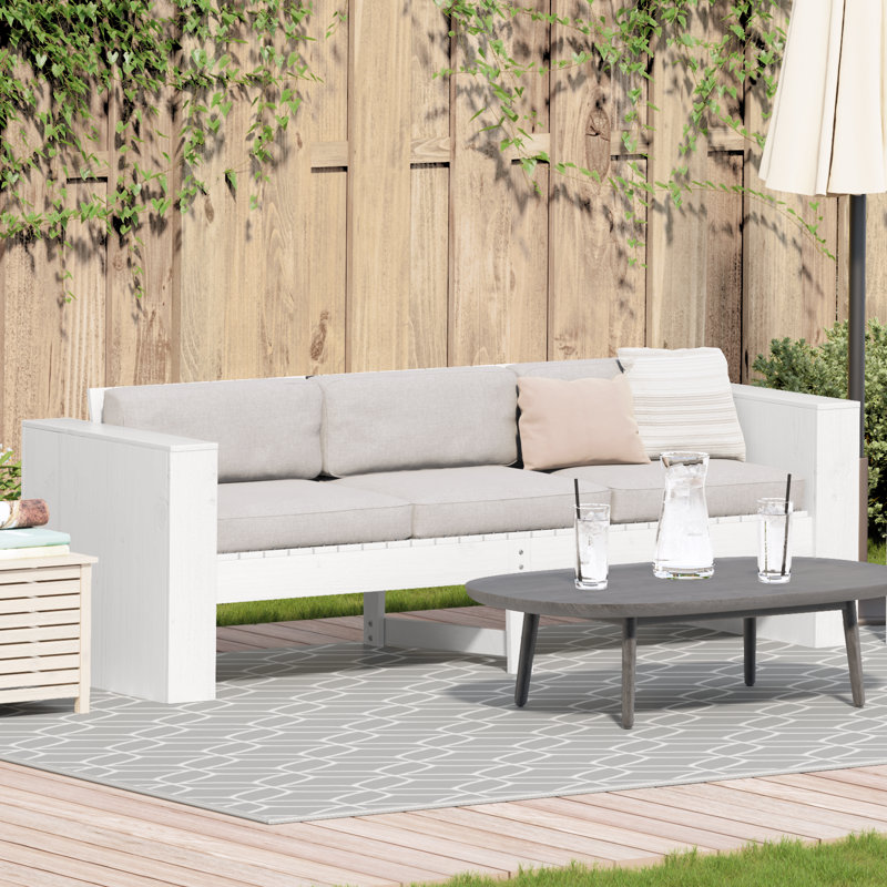 185.5cm Wide Patio Sofa, White
