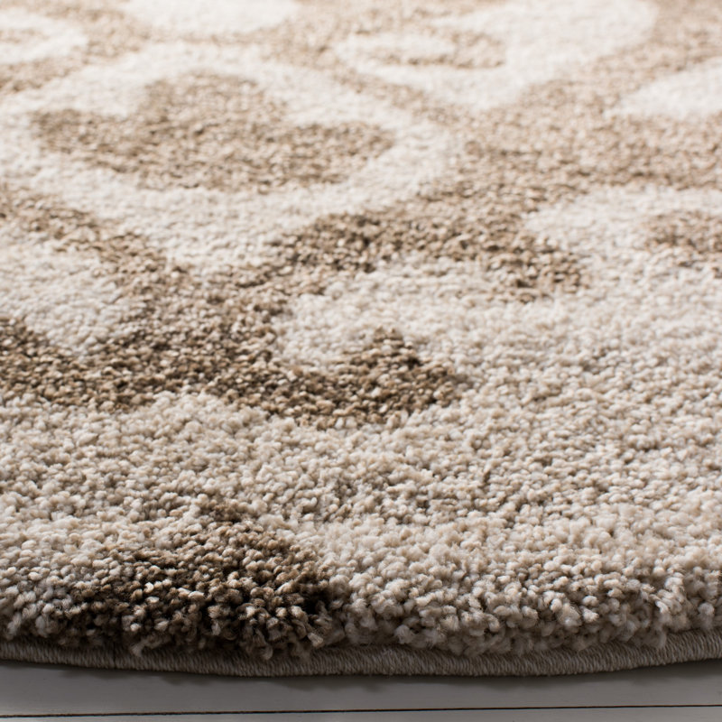 Tapis oriental à poils longs Blaris, Rond 6 pi 7 po