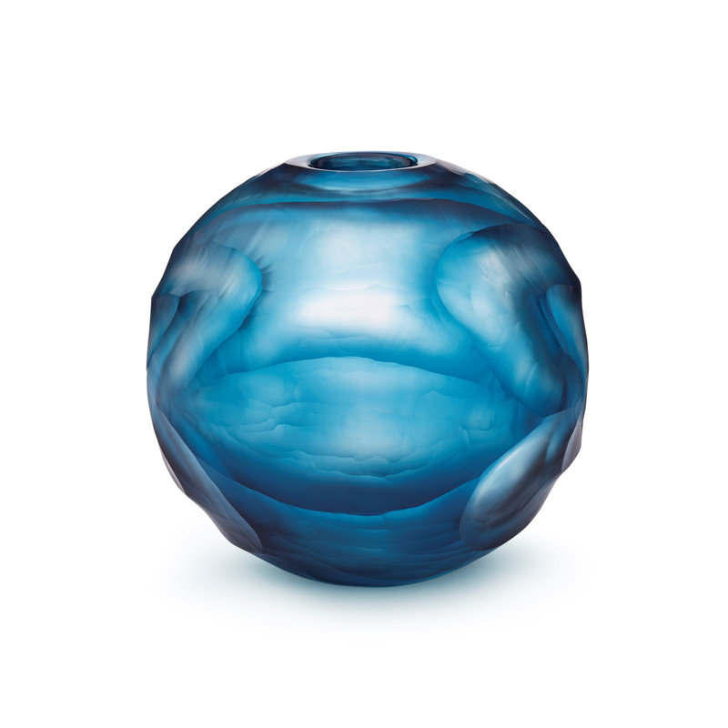 Planeta Glass Table Vase, Small, Ocean Blue