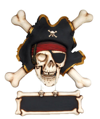 Jahayra Pirate Skull Cross Bone Sign Statue