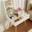 Petite coiffeuse de maquillage, bureau avec 2 tiroirs, organisateur de miroir rabattable, coiffeuse de maquillage pour chambre à coucher, vestiaire