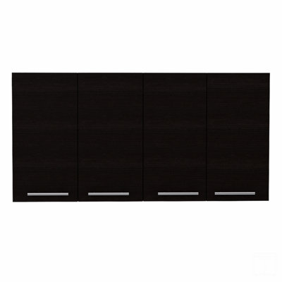 Wall Cabinet 24" H, Four Doors, With Two Internal Shelves And Internal Plate And Glass Organizer