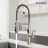 MASO Touchless Spring Kitchen Faucet with Pull-Down Sprayer, Fahrenheit Temperature Display, 3 Spray Modes, 360° Swivel, Single Handle for RV, Farmhouse, Camper, Laundry & Bar,Brushed Nickel-125898244