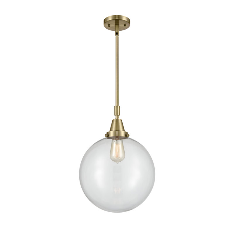 Lorri 1 - Light Single Pendant, Antique Brass, 49.12" H x 12" W x 12" D, Clear