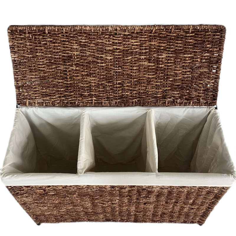 Wicker Laundry Sorter, Walnut