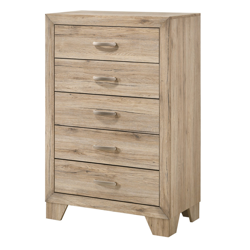 Commode rectangulaire à 5 tiroirs Miquell , Naturel
