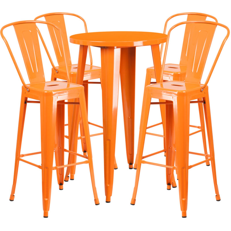 Ensemble de tables de bar Williamston, Orange, H 41 po x l 30 po x L 30 po